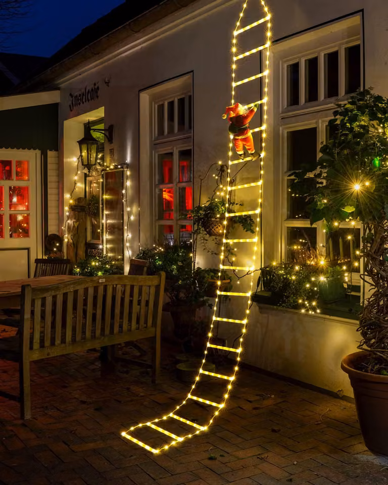 Catena luminosa natalizia, 3 metri, 338 LED, luce bianco caldo, timer, 8 modalità
