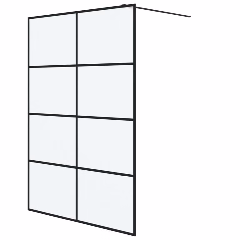 Parete Doccia Walk in Nera 140x195 cm Vetro Smerigliato ESG