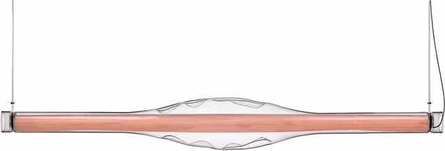Lampada a sospensione LZF Dune Horizontal in vetro trasparente e legno con tecnologia LED dimmabile luce bianca calda