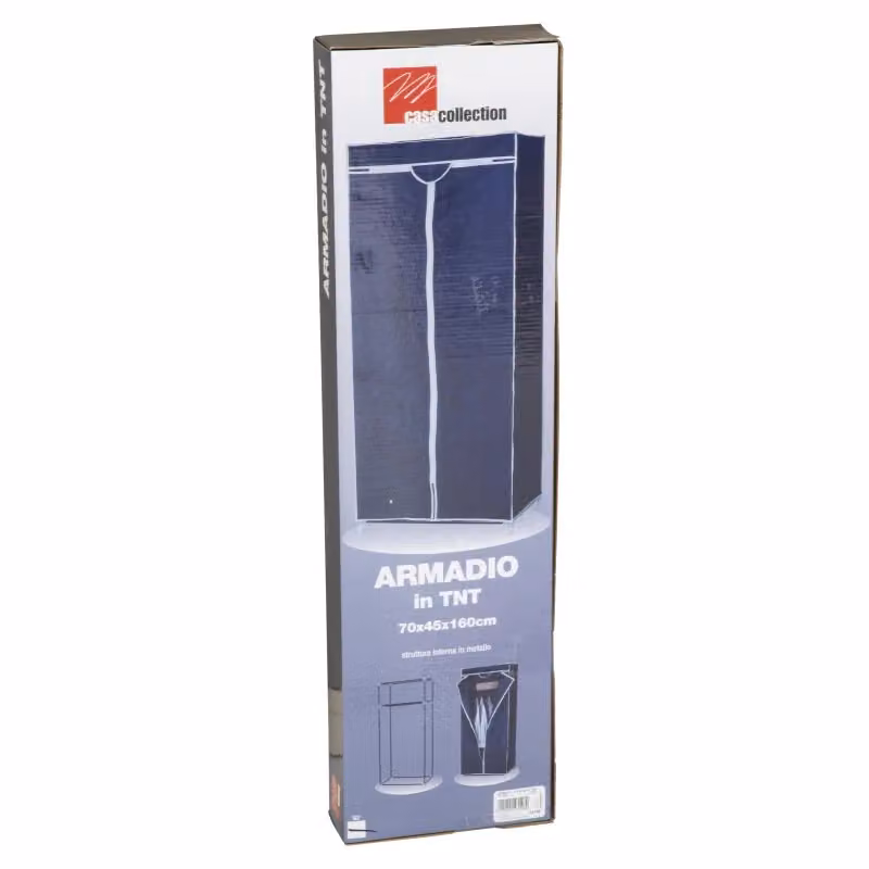 Set di 5 Armadi in Tessuto TNT Casa Collection con Ripiani Interni, Grigio, L: 70 cm, P: 45 cm, H: 160 cm – 2