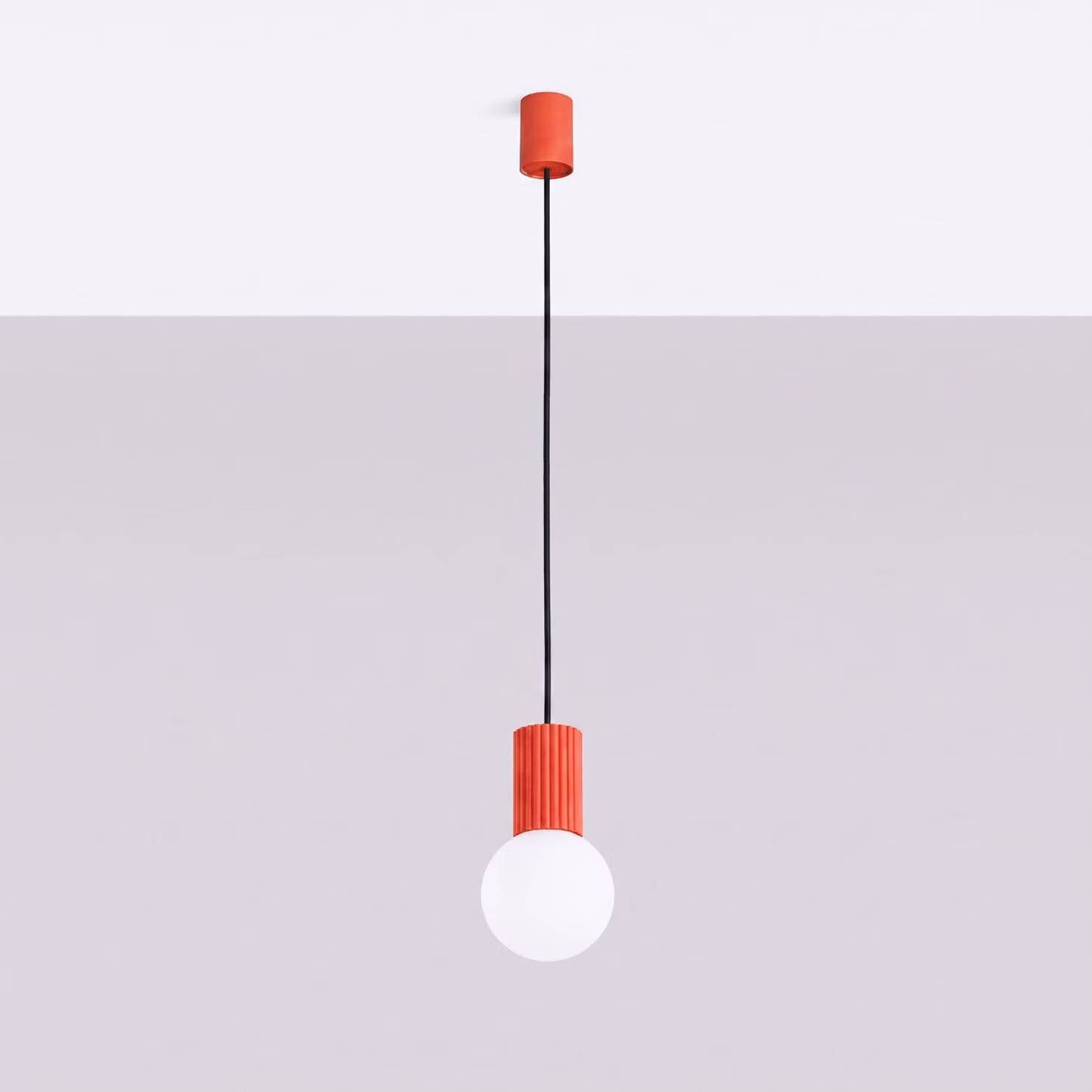 Lampada a sospensione HALO 1 rosso 1xG9 8W alluminio/vetro 120x12x12cm Sollux Lighting