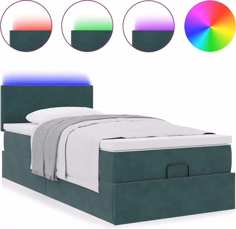 Struttura Letto Pouf con Materasso 90x190 cm in Velluto