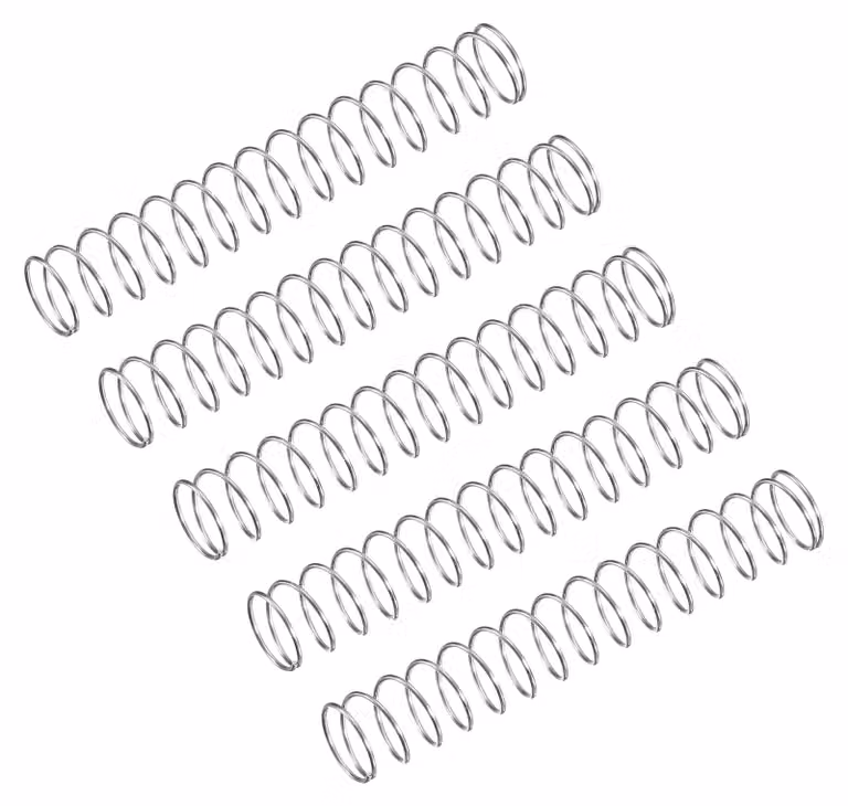 Confezione da 5 molle a compressione, acciaio inossidabile 304, dimensioni 8x0,5x50 mm, colore argento