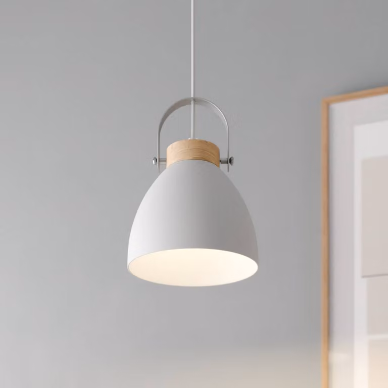 Lampada a sospensione Bergen Lamkur, dimmerabile, Bianco / Opale, Soggiorno / Sala da pranzo, Metallo, Moderno, Lampada a sospensione