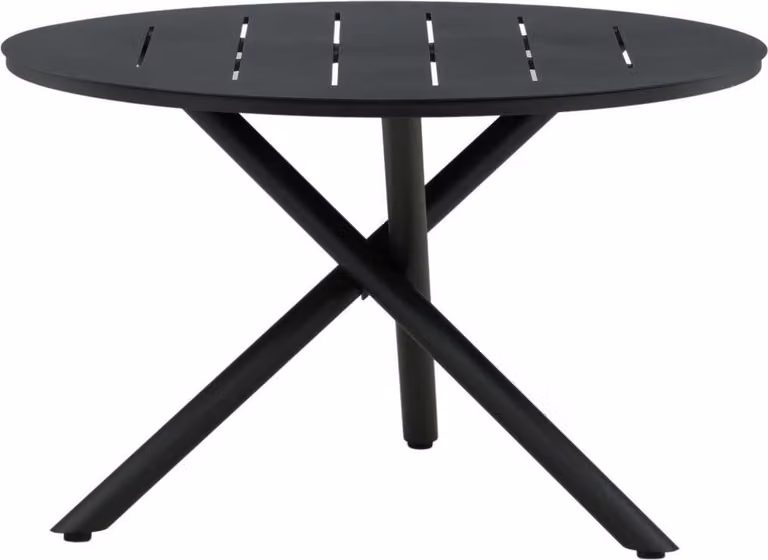 FURNLUX Tavolo da pranzo per esterni Alma Black 120cm / Colore principale: Nero / Dimensioni: 120 x 120 x 75 cm