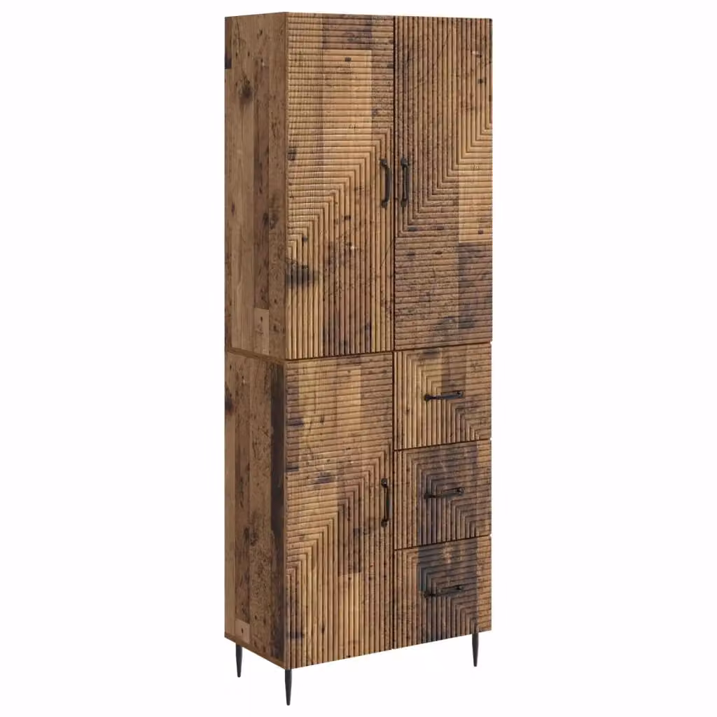Set di 2 armadi a muro vidaXL in legno marrone con ante a battente e cassetti per soggiorno o giardino L/P/H: 89,5 x 34,5 x 66,0 cm – 2