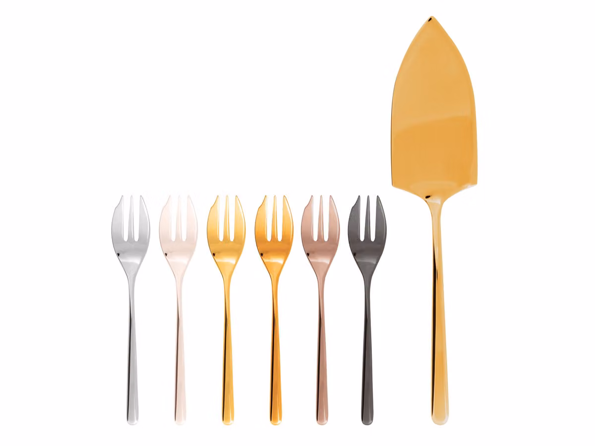 Linear Paletta da Dolce e 6 Forchettine - Multicolor