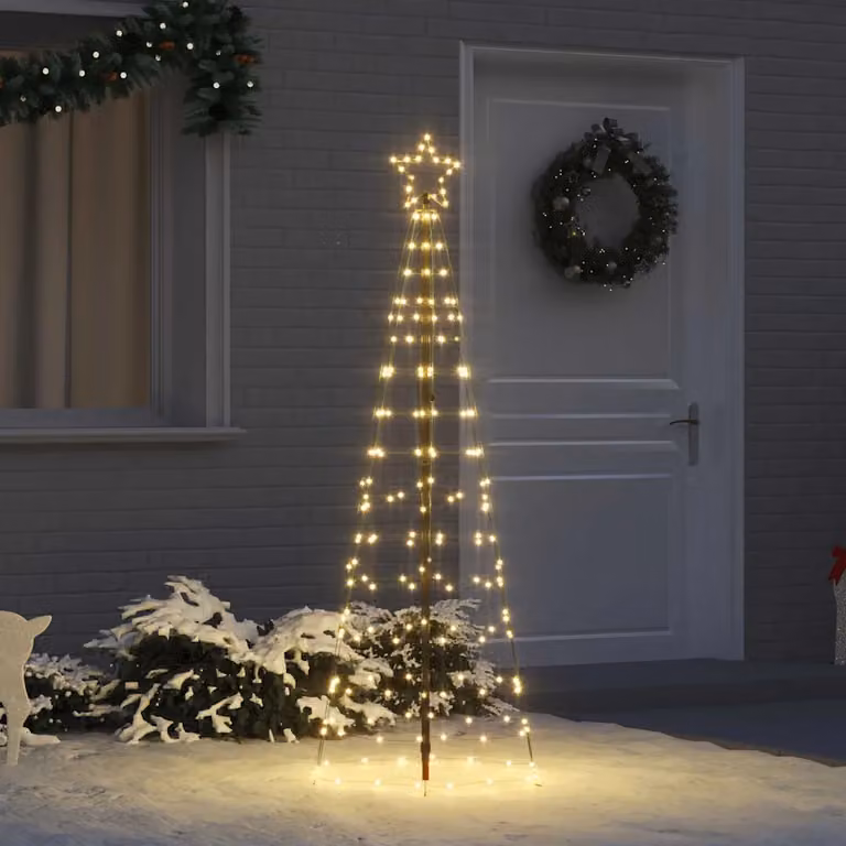 vidaXL Albero di Natale LED 250 cm 390 LED Bianco caldo Acciaio