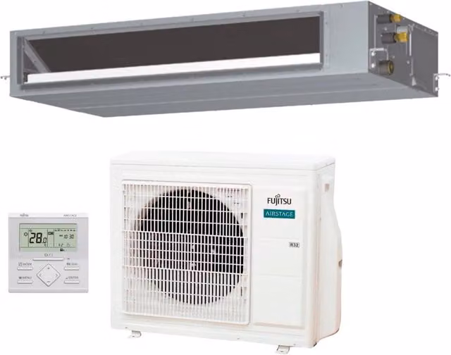 Condizionatore Canalizzabile Fujitsu Serie KMTAP 24000 Btu ARXH24KMTAP R-32 Classe Energetica A++ Colore Bianco con Controllo via App Wi-Fi Opzionale
