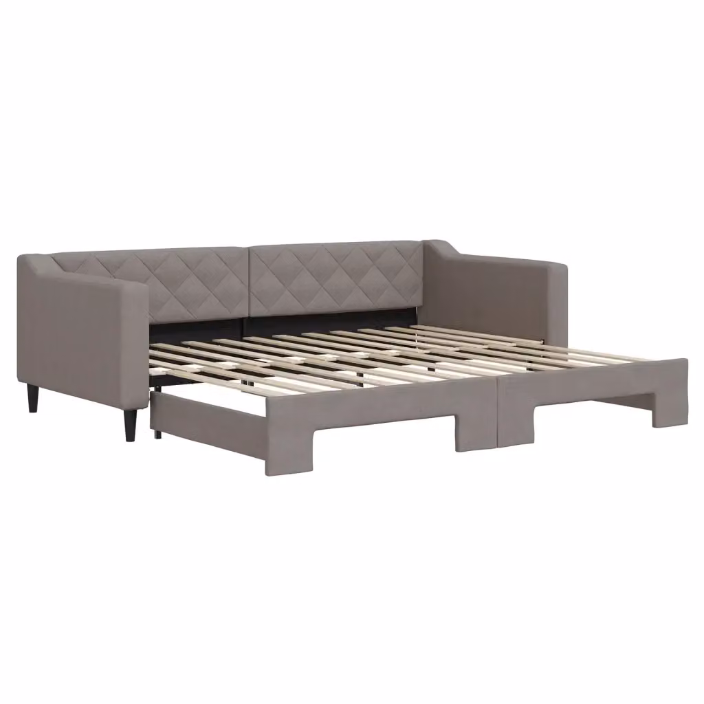 Divano Letto con Letto Estraibile vidaXL in Tessuto Beige o Grigio per Soggiorno e Camera da Letto L/P/H: 223 x 90 x 67 cm con Dimensioni Letto 90x200 cm – 2