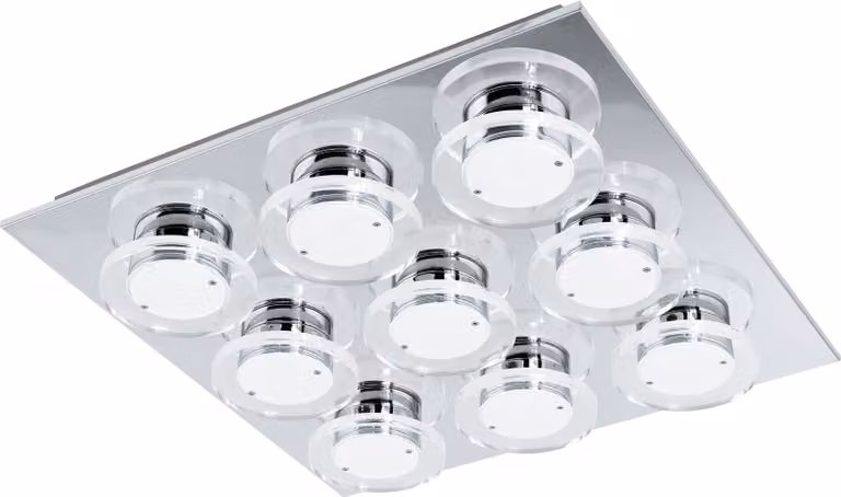 Cisterno LED parete e soffitto 9x 45W acciaio inox cromo chiaro satinato