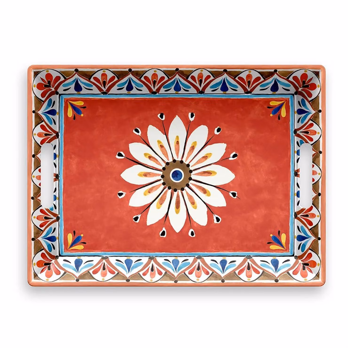 Vassoio rettangolare con maniglie in melamina, Linea Madrid, dim. 50x37cm