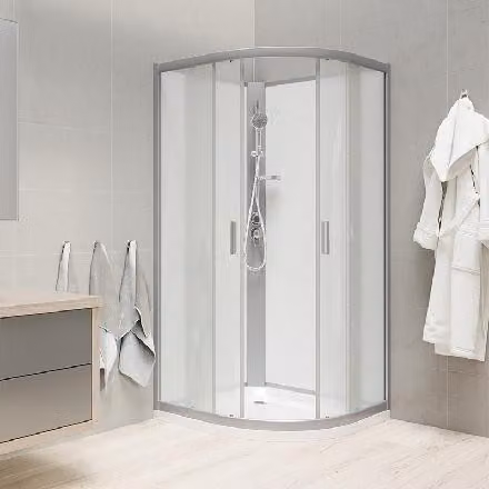 Mereo Box doccia - Box doccia 800x800 mm, senza tettoia, satinato/bianco/vetro Point CK35172KBW