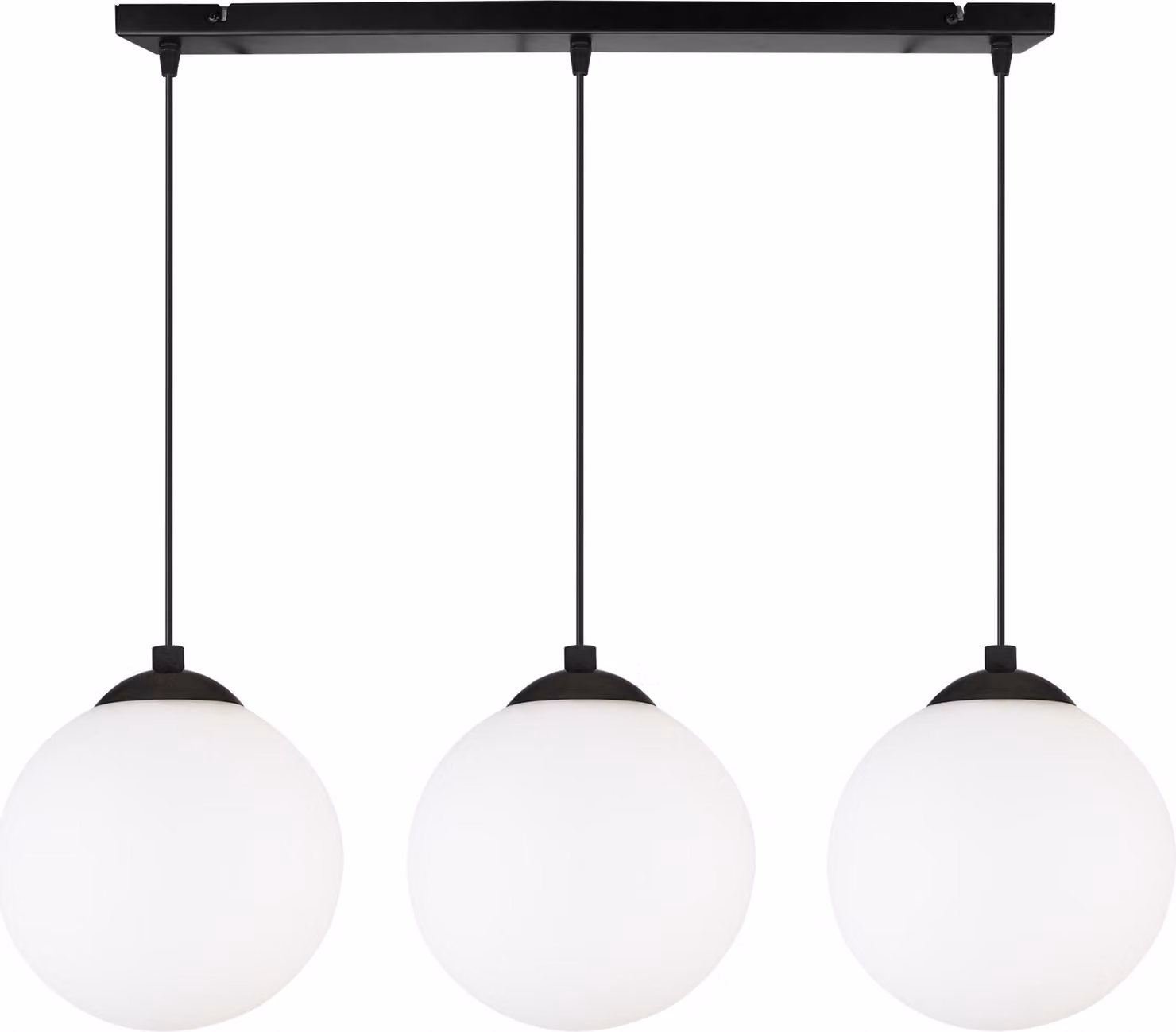 Moderna lampada a sospensione a LED su binario con sfere nere da 15 cm – Elegante lampada a sospensione