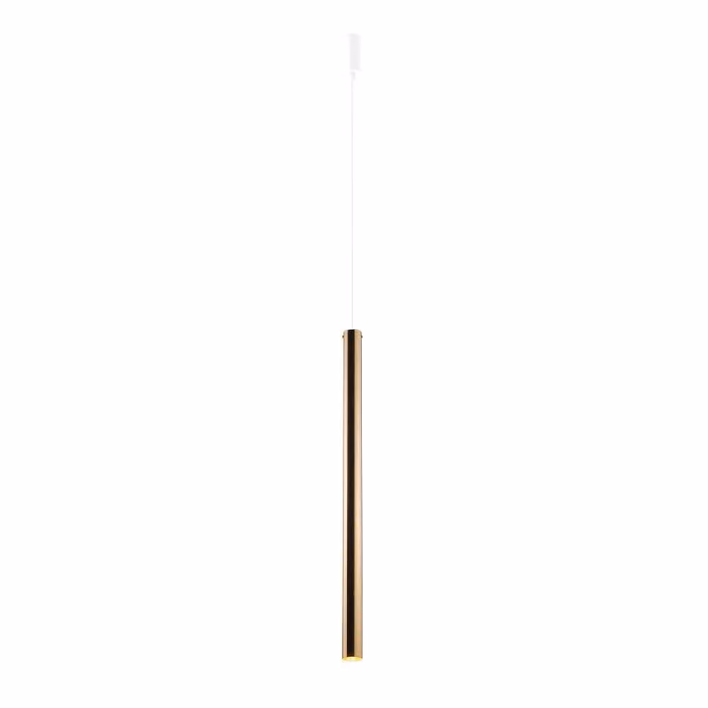 Lampada a sospensione tubolare bianca/ottone AKADI 1xGU10 4W Amplex