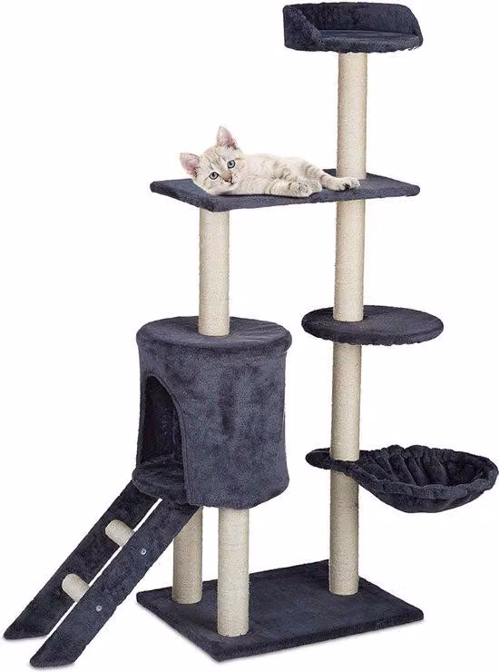Torre per gatti – Giocattolo per gatti – Tiragraffi in legno – Altezza 80 cm