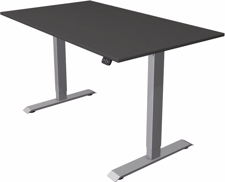 Tavolo da seduti/in piedi Move 1, regolabile elettricamente in altezza fino a 123 cm, LxP 140x80 cm, antracite/argento