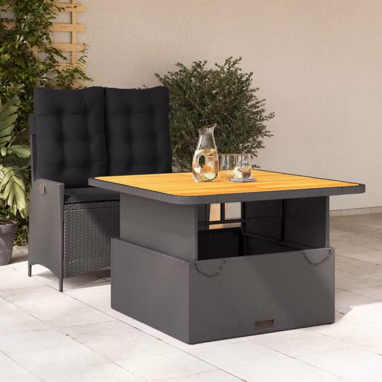 vidaXL Set da Pranzo da Giardino Moderno in Legno di Acacia Oliato Nero e Marrone