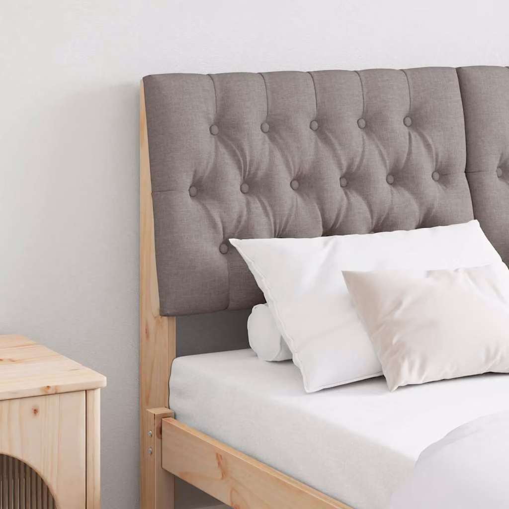 Testiera imbottita Talpa vidaXL in pino massello per letto da 140 cm, disponibile in beige, marrone o grigio