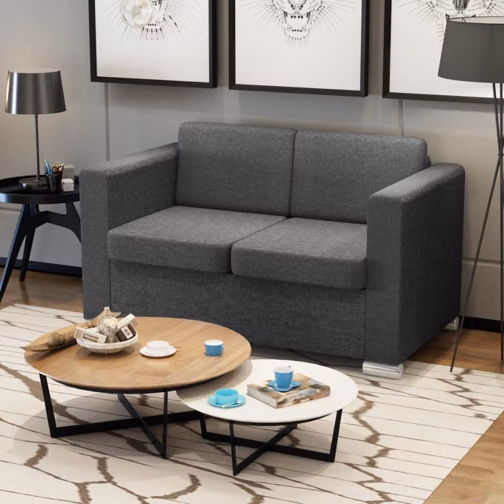 Maison Exclusive - Divano a 2 Posti in Tessuto Grigio Scuro