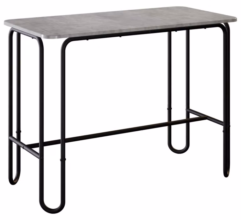 Tavolo da pranzo, dimensioni 100 x 50 x 75 cm, realizzato in materiale composito di legno, colore grigio cemento, forma rettangolare