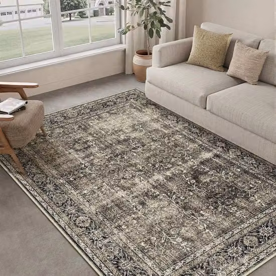 Tappeto Vintage in Pile Corta per Soggiorno 140x200cm Tappeti per Soggiorno Tappeto Antiscivolo per Soggiorno Grande Tappeto per Soggiorno e Camera da Letto Tappeti per Soggiorno, Camera da Letto e Cucina