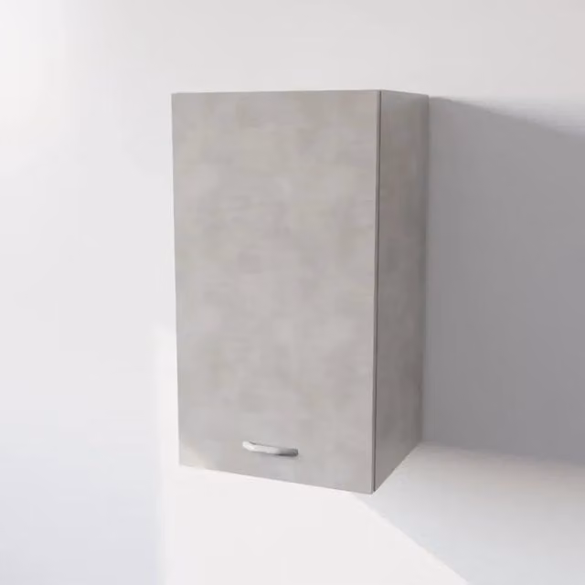 Pensile da cucina Calandrelli con una anta, colore grigio cemento, H 72 x L 60 x P 33 cm