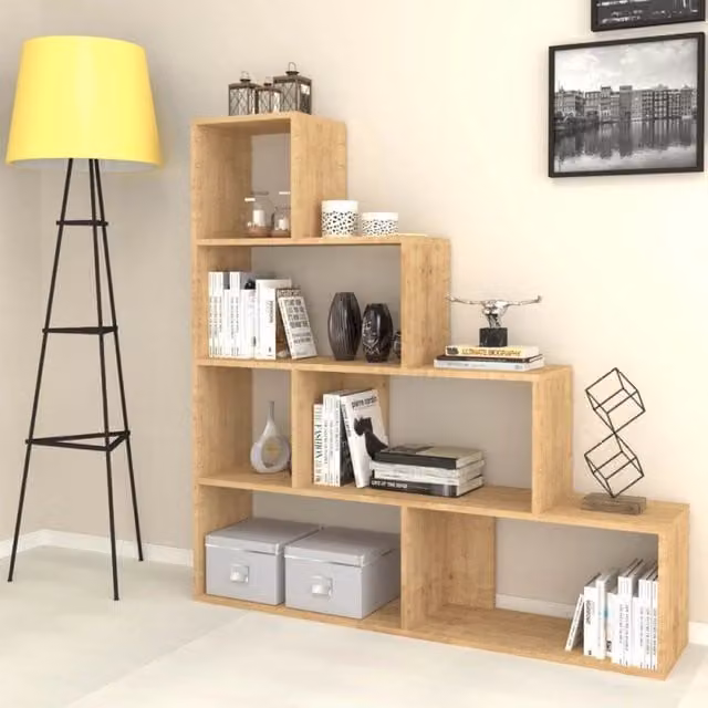 Libreria a scala Alis Effezeta Italia in rovere marrone L 145 cm x H 145 cm