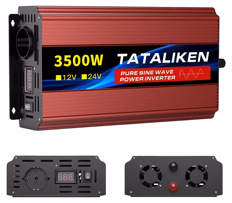 Inverter a onda sinusoidale pura, 220V AC in uscita, display LCD, 12V 3500W 220V 50Hz (modello per l'Europa)
