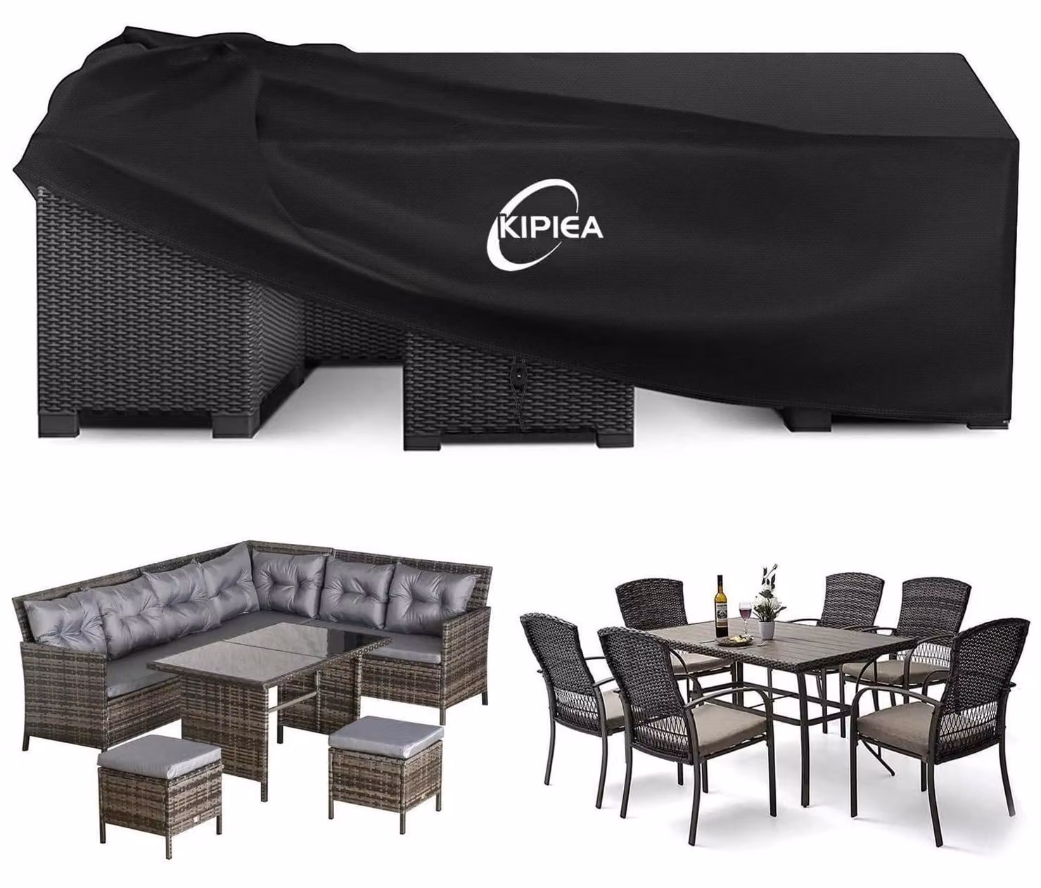 Copertura impermeabile per mobili da giardino, resistente alle intemperie invernali, realizzata in tessuto Oxford 420D, dimensioni 200x200x90 cm