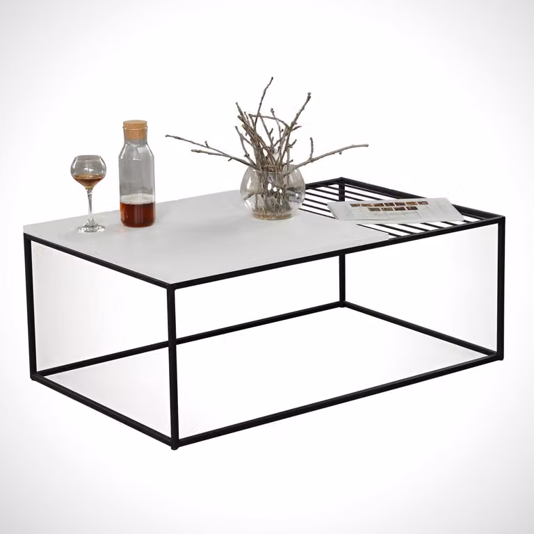 Skye Decor, Zinus - Bianco, Tavolini da salotto, Bianco, 95 x 43 x 55 cm