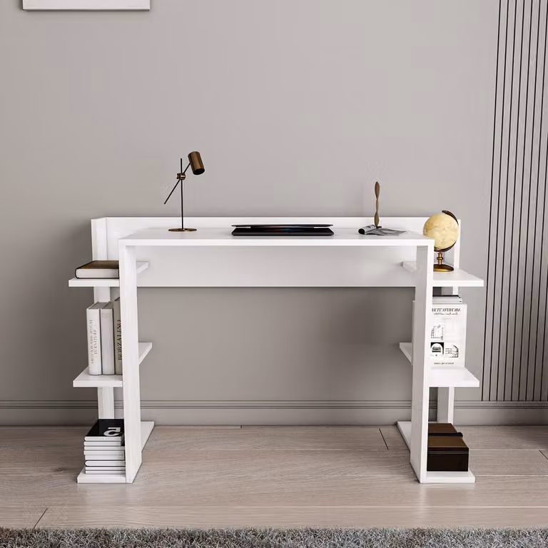 Skye Decor, Çinar - Bianco, Scrivania, Bianco, 100% PANNELLI DI PARTICELLE RIVESTITI IN MELAMMINA, 122,7 x 45 x 77 cm