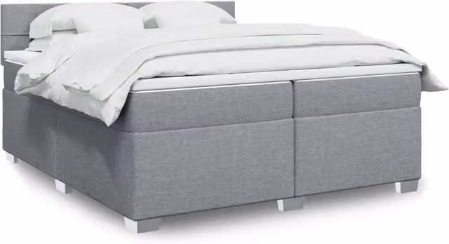 Letto Ibrido Moderno vidaXL con Materasso Grigio Chiaro e Struttura in Legno di Pino L/P: 200 x 200 cm