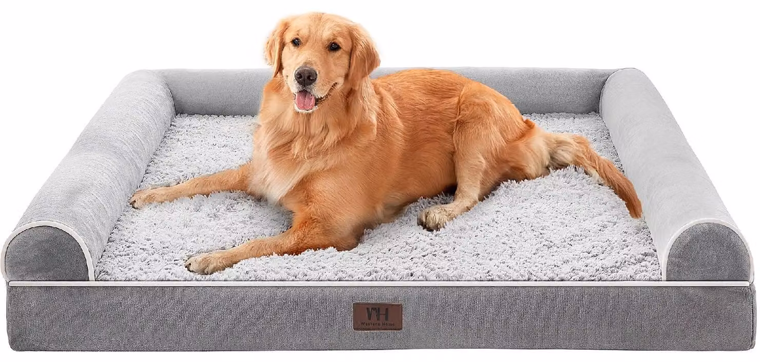 Cuccia per cani ortopedica - 106 x 76 x 19 cm - Grigio - Impermeabile e lavabile - Per cani di taglia media e grande