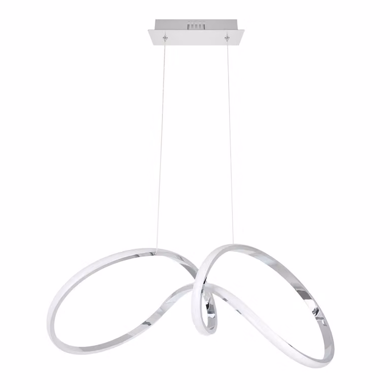 Lampada a sospensione LED Tesoro cromata-argento 48 W, bianco neutro 2400 lm, metallo, dimensioni: 90 x 30 x 67 cm, IP20, Milagro