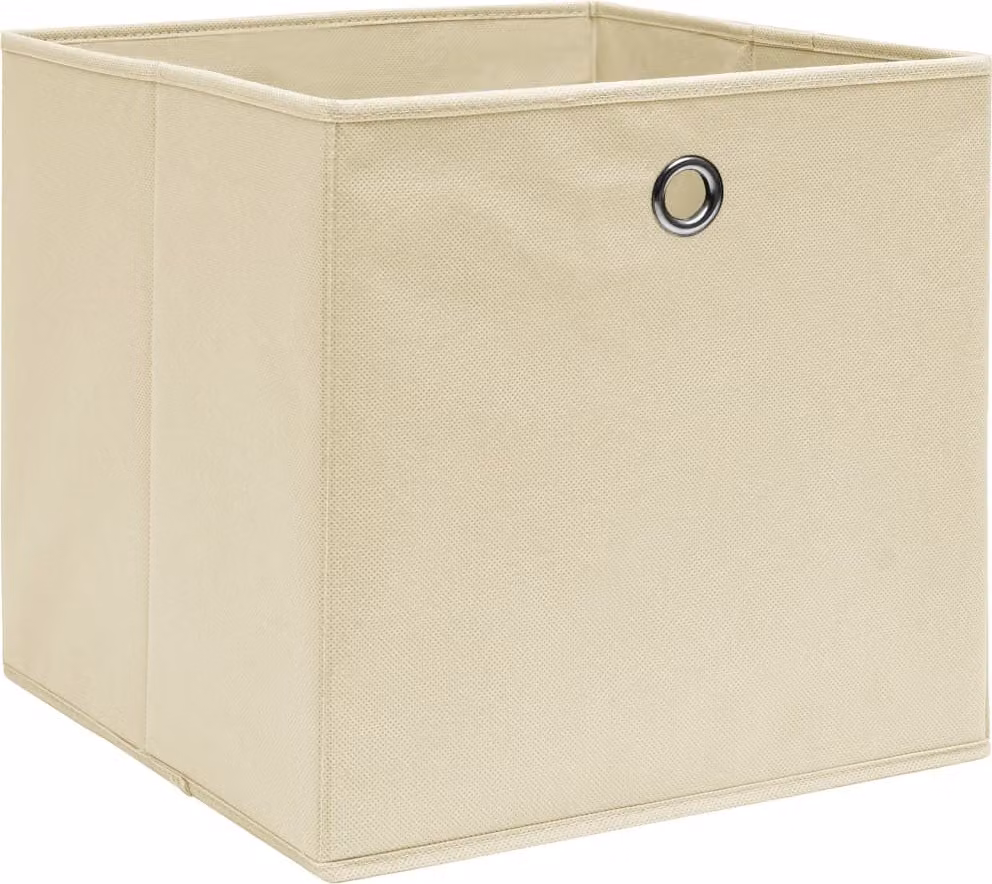 vidaXL Scatole portaoggetti 10 pz. Tessuto non tessuto 28x28x28 cm Crema