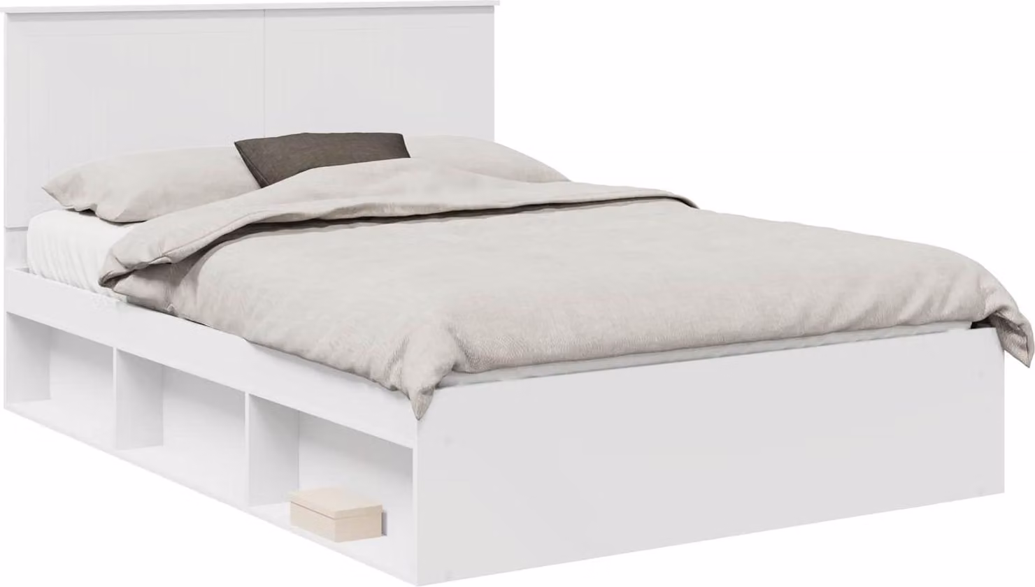vidaXL Struttura letto con testiera bianca 140 x 200 cm in legno di pino massiccio