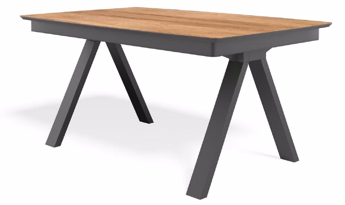 Tavolo da pranzo Casa Padrino colori naturali / nero 138-236 x 90 x h. 77 cm - Tavolo da conferenza allungabile in legno massiccio - Mobili per sala da pranzo - Mobili per ufficio - Mobili in legno massiccio - Mobili