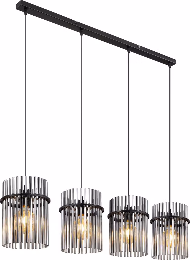 Globo Lighting lampada a sospensione in metallo nero opaco, 4x E27