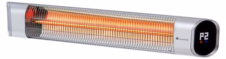 Riscaldatore a infrarossi da parete - 2000 W - Colore nero - Display LED - Riscaldatore elettrico a infrarossi