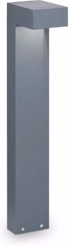 Lampada da terra Sirio Pt2 Ideal-Lux colore antracite per giardino e terrazza con diffusore trasparente e struttura in metallo, Altezza: 60 cm