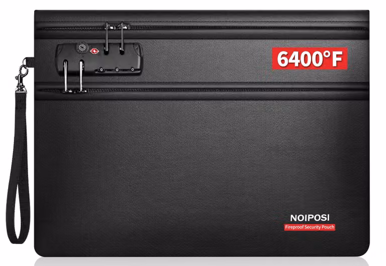 Custodia per documenti ignifuga, dimensioni 36x26 cm - 12 strati di isolamento termico - Resistente all'acqua