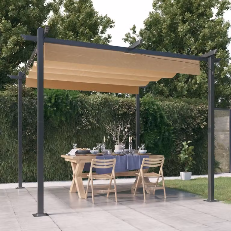 Padiglione Living Store con tetto retrattile 3x3 m Taupe