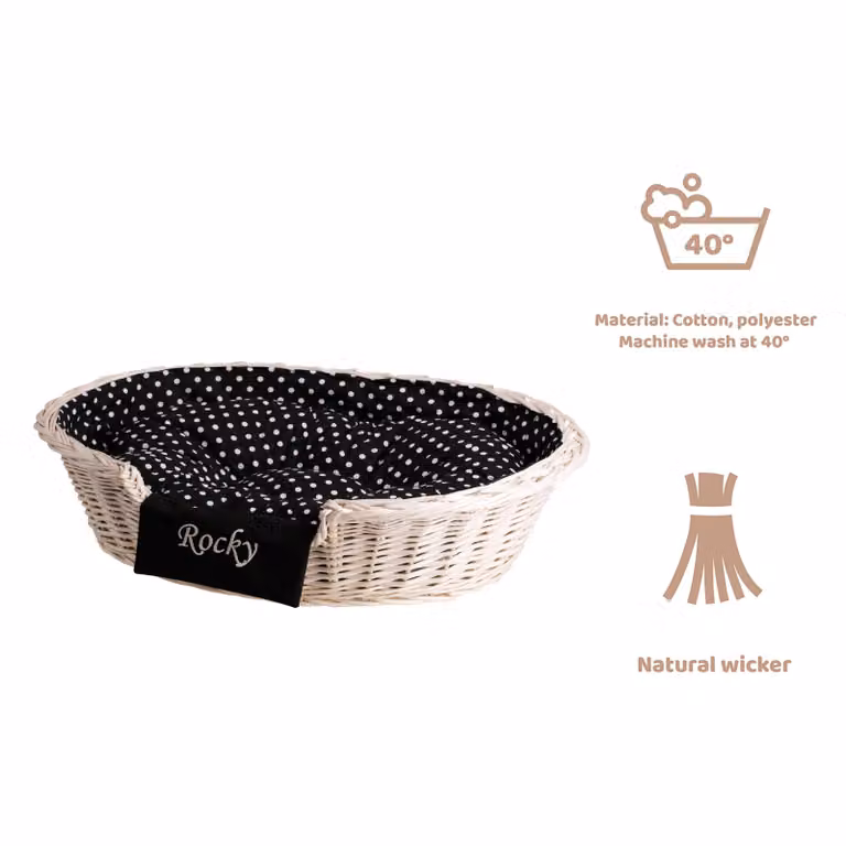 Cestino per cani in vimini ovale 75X57 H19 CM