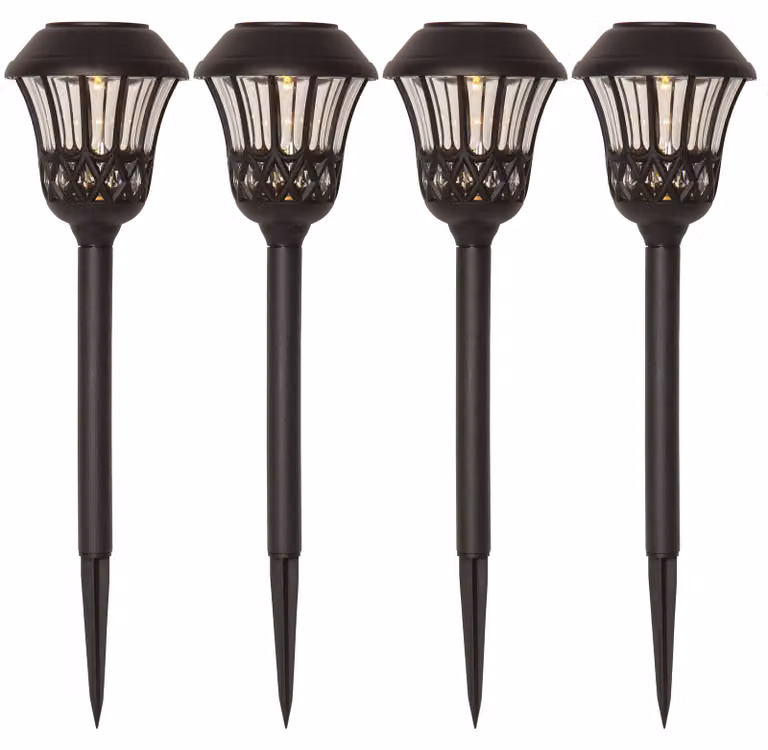 Luce solare a LED "Lace", set di 4, nero