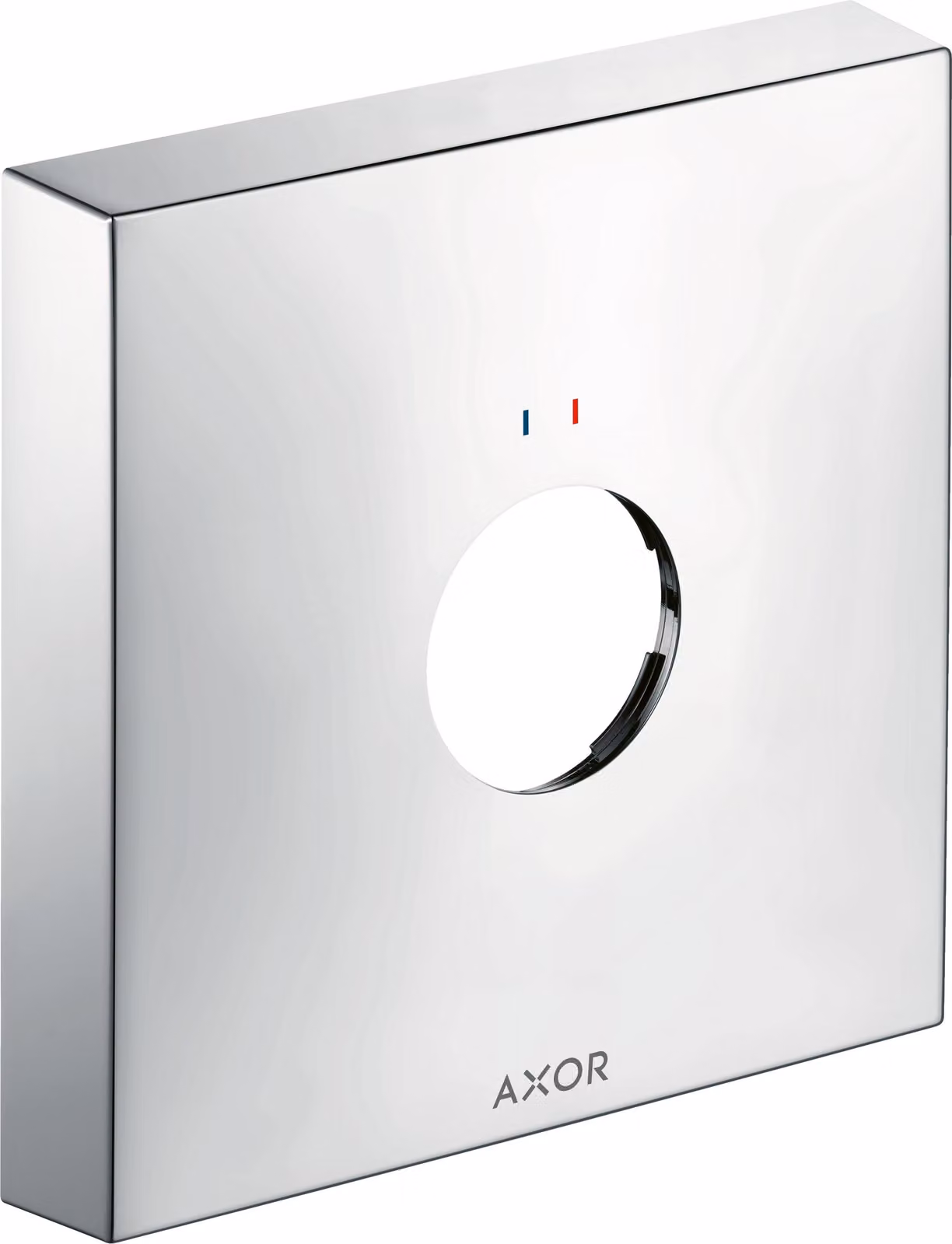 Rosace de rallonge AXOR de hansgrohe, carrée, 1 trou, avec marquage rouge-bleu, 14965000, 14965000