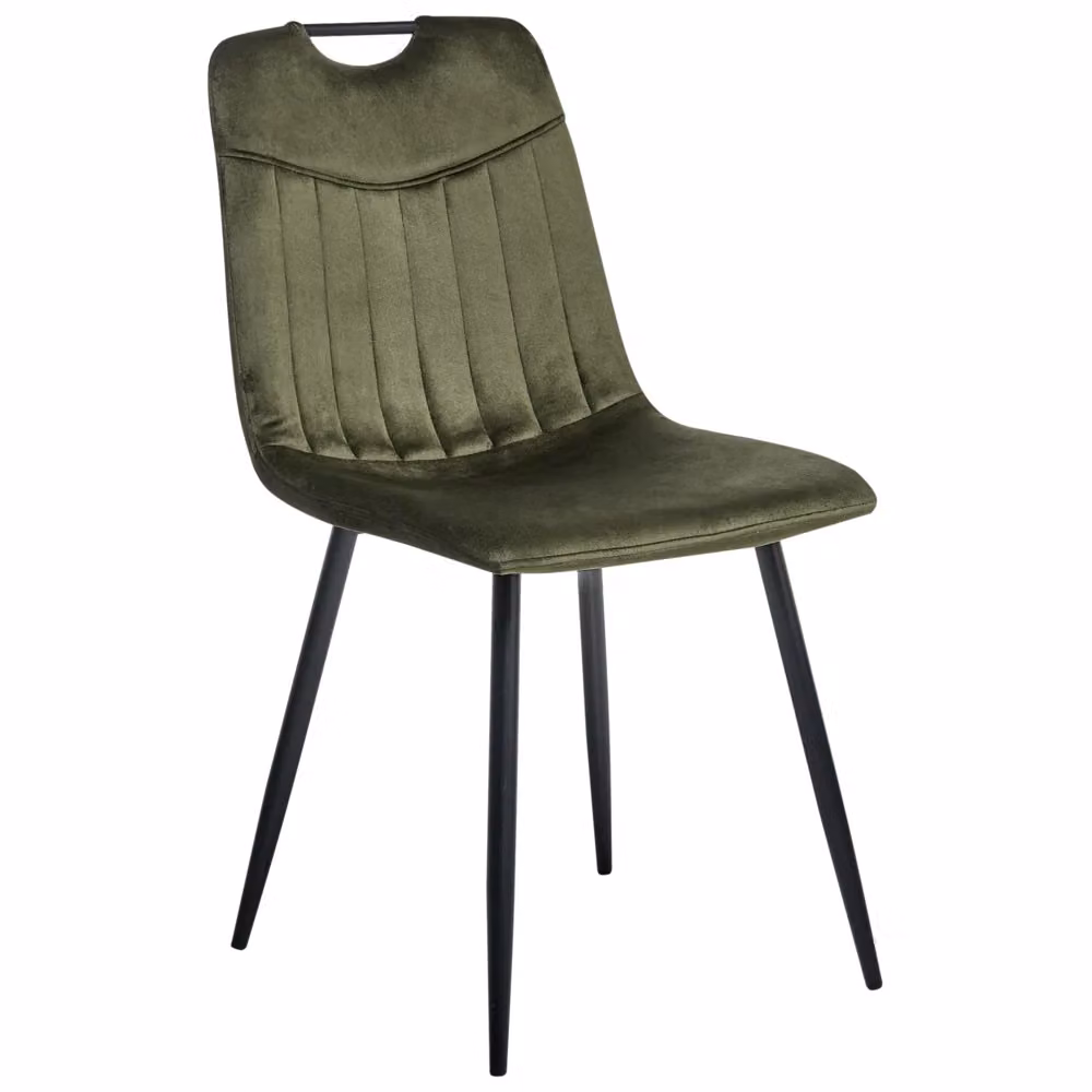 Set di 4 sedie da pranzo BELIANI in velluto verde scuro con gambe in metallo nero stile moderno – 2