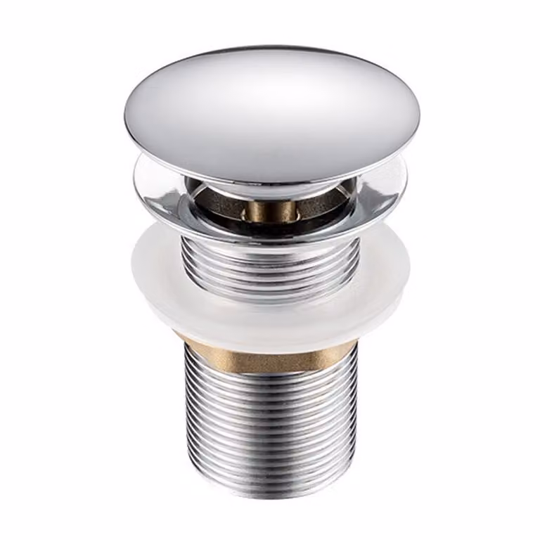 Set di scarico per lavabo a scomparsa, interamente in rame, con sistema anti-trabocco, scarico rapido, resistente alla corrosione, facile da installare, coperchio di grandi dimensioni