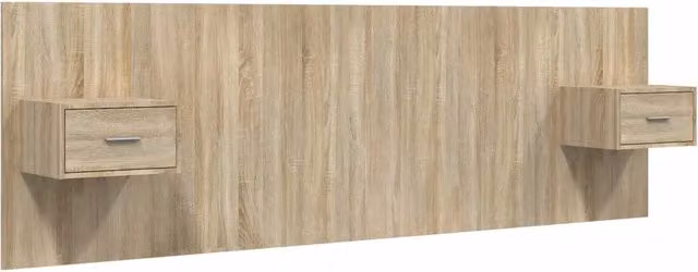 Testiera | Testata Letto con Comodini in Legno Multistrato Rovere Sonoma