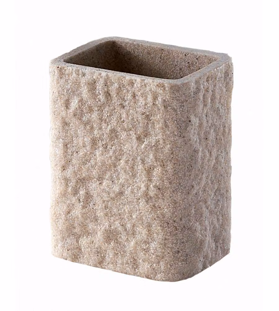 Portaspazzolini Gedy Beige Effetto Pietra L: 9,2 cm, P: 6,5 cm, H: 11 cm – 2